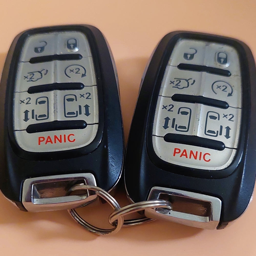 Car Key Fob Set Black and Silver